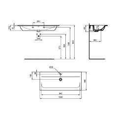 Раковина Ideal Standard CONNECT AIR Vanity 104, белая (E027401)