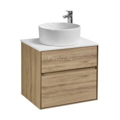 Тумба под раковину Aquaton Либерти 60, 2 ящика, дуб эльвезия (1A279401LYC70)