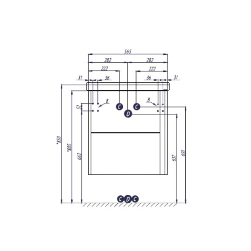 Тумба под раковину AQUATON Стоун подвесная, Сосна Арлингтон (1A231401SX850)