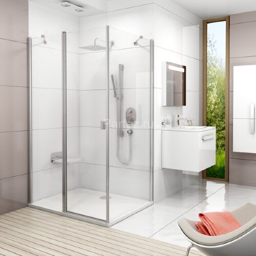 Неподвижная душевая стенка Ravak Chrome CPS-100, профиль хром, стекло прозрачное