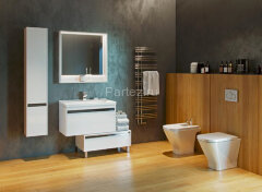 Тумба под раковину AQUATON Капри 80 подвесная, белая (1A230201KP010)