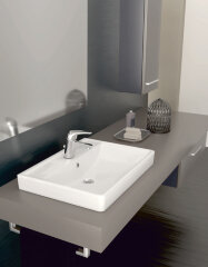 Раковина накладная Керамин Бергамо 60 600х420х170 мебельная с отверстием, крепление в комплекте, бел