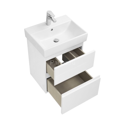 Тумба под раковину Roca Oleta 60 подвесная, 2 ящика, белый матовый (A857638501)