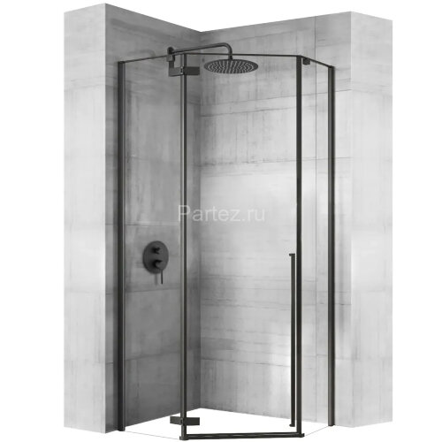 Душевое ограждение Loranto NEO 100x100x195 прозрачное закаленное стекло 8 мм, Easy clean, профиль черный, без поддона (CS-22107B-100)