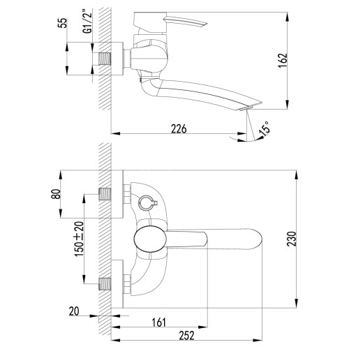 Смеситель Lemark Atlantiss LM3214C для ванны