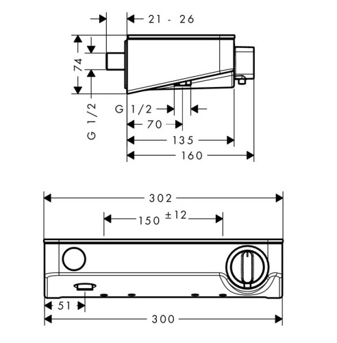 13171400 ShowerTablet Select Термостат для душа Shower TabletSelect 300 BM ½‘, белый/хром