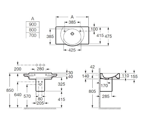 Z HAPPENING Раковина 800х475х155 мм б/пьед