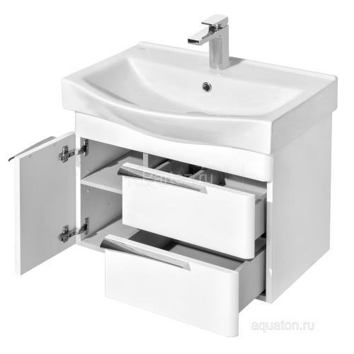 Тумба под раковину AQUATON Беверли 65 подвесная, белая (1A235301BV010)