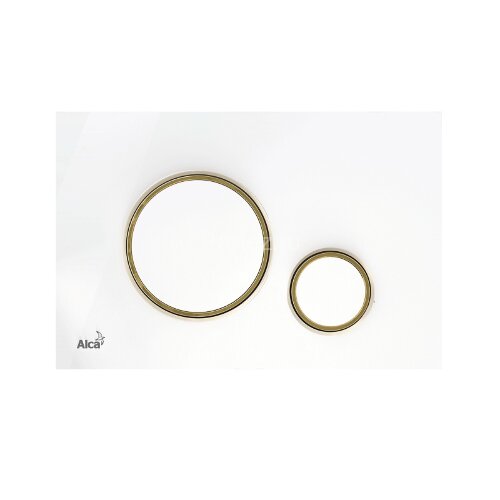 Кнопка смыва Alcadrain, белый/золото (M775)