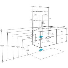 Тумба под раковину AQUATON Оливия 70 подвесная Грей/Дуб Ойстер (1A254301OLUG0)