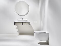 Унитаз подвесной SIMAS TREVI 370х560х300 безободковый, с креплением, цвет белый (TR18bi+F85)