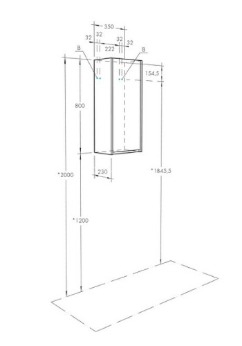 Шкаф Подвесной AQUATON Марти 35 Дуб эндгрейн (1A270203MY010)