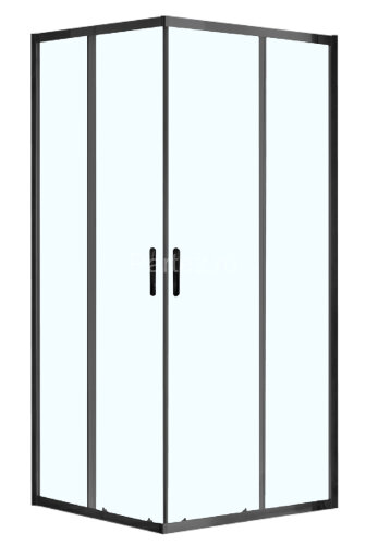 Душевое ограждение AZARIO 900х900х2000, БЕЗ ПОДДОНА, прозрачное стекло 6 мм, цвет профиля черный (AZ-ND1142 900 Black)