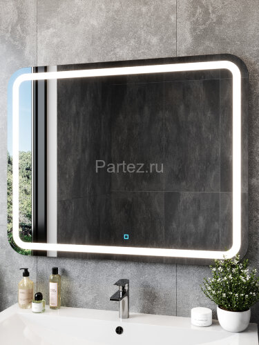 Зеркало Loranto Стиль 900х800 сенсорный выключатель с функцие диммера, на подложке (CS00083956)