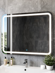 Зеркало Loranto Стиль 900х800 сенсорный выключатель с функцие диммера, на подложке (CS00083956)