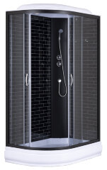 Душевая кабина Loranto 120х80х215 поддон 20 см, черный кирпичный узор, серое стекло 4 мм, профиль черный (CS-66120-20R GB 120)