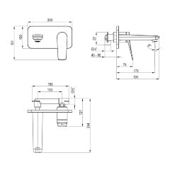 Смеситель Lemark Bronx LM3726GM для раковины, встраиваемый