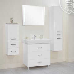 Тумба под раковину AQUATON Америна 80 М напольная, белая (1A169101AM010)