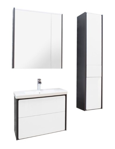 Z_RONDA Модуль д/раковины 700 мм, белый глянец/антрацит (подходит раковина Gap)