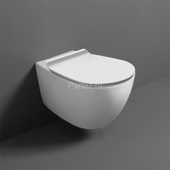 Унитаз подвесной Simas Vignoni 370х480х340 безободковый, с креплением F85, укороченный XS, белый (VI