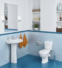 Унитаз-компакт Santeri Pro с бачком, с сиденьем, белый (1.P215.5.S00.00B.F)