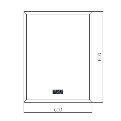 Зеркало AZARIO Эдисон - МЕТЕО 600х800 бесконтактный сенсор, погодный модуль (LED-00002807)