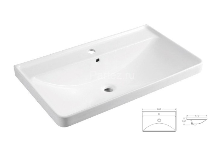 Комплект тумба Azario Ника 80 810х470х560 подвесная с раковиной Monte tx 80 белый матовый (CS0008014