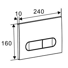Кнопка смыва AZARIO NEW двойная, пластик, хром (AZ-004.02)