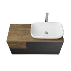 Тумба под раковину AQUATON Терра 105 подвесная, Дуб Кантри/Антрацит (1A246901TEKA0)