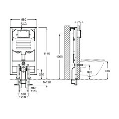 Инсталляция Roca DUPLO WC COMPACT, для подвесных унитазов