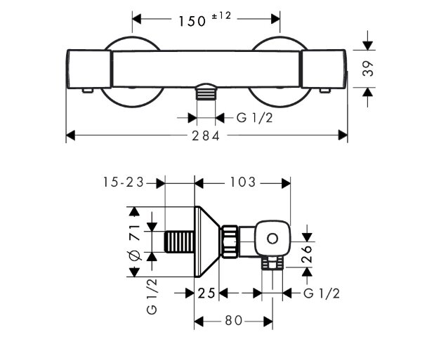 13122000 Термостат для душа Ecostat Universal, ВМ
