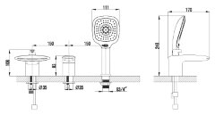 Смеситель для ванны встраиваемый Lemark Status LM4445С