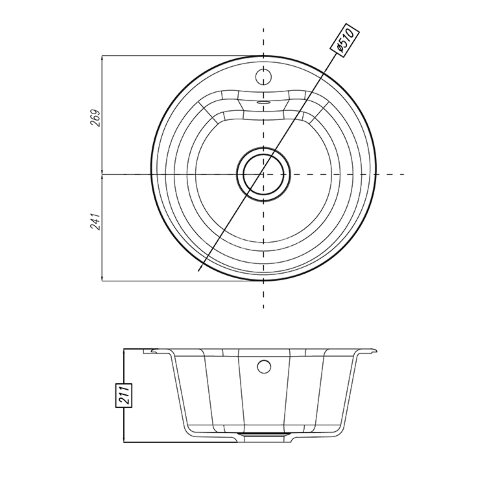 Кухонная мойка AQUATON Мида, жемчуг (1A712732MD240)
