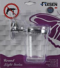 Подстаканник одинарный Fixsen Round, пластик, хром (FX-92106)