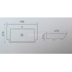 Раковина Azario 79,5х47,5х21 подвесная, белый (AZ-40094)