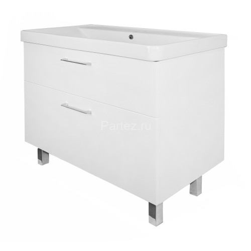 Комплект тумба Azario Ника 90 Н 915х475х860 напольная, с раковиной Monte 90, белый матовый (CS000899