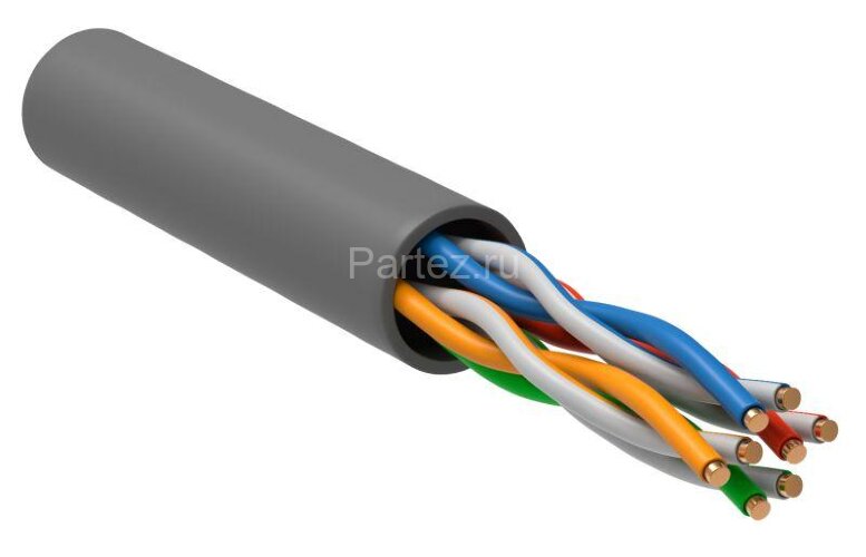 Кабель витая пара U/UTP кат.5E 4х2х24AWG solid CU PVC сер. (м) GENERICA BC1-C5E04-111-305-G