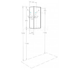 Шкаф AQUATON Сохо подвесной, Дуб Веллингтон/Графит софт (1A258403AJA00)