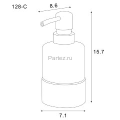 Дозатор жидкого мыла Azario NESSY стеклянный настольный, хром (AZ-128-C)
