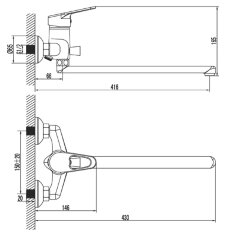 Смеситель для ванны Lemark Luna LM4101C