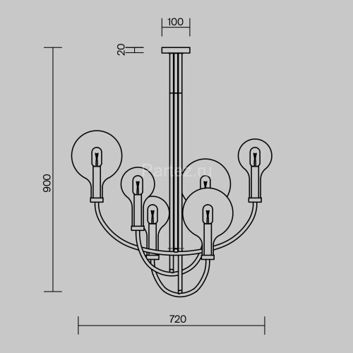 Потолочная люстра Maytoni MOD333PL-06BS