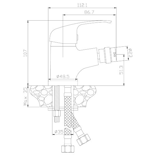 Смеситель Rossinka Y35-51 для биде