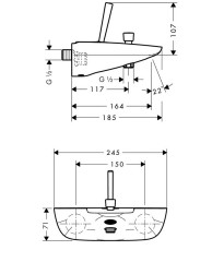 15472400 PuraVida Смеситель для ванны, однорычажный, ВМ, ½’