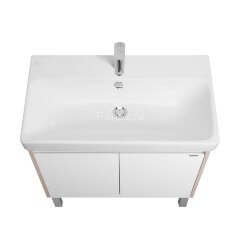 Тумба под раковину AQUATON Сканди Doors 80 Белый глянец/Дуб Верона (1A282901SDB20)