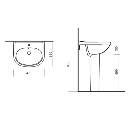 Раковина Sanita Комфорт 48, белая (CMFSAWB01)