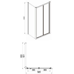 Душевая дверь Azario Toronto складная 90х190, толщина полотна 5мм правая, цвет профиля серебро