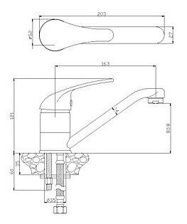 Смеситель Rossinka Y40-22 для кухни