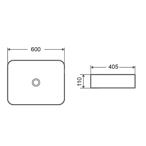 Раковина Azario 600х405х110 накладная, белый (AZ-2174)