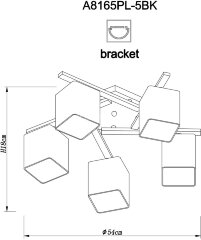 Потолочная люстра Arte Lamp A8165PL-5BK