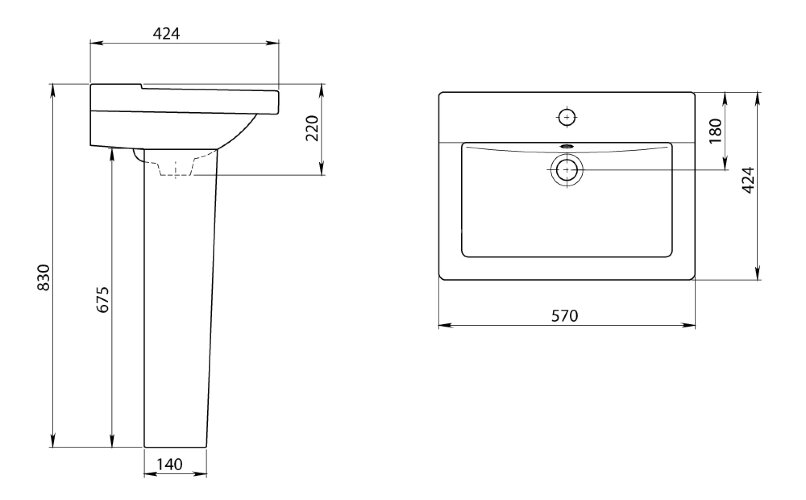 Раковина Santeri Орион 565 х 428, белая (1.3110.8.S00.11B.0)